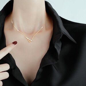 Elegant Gold Triangle Pendant Necklace